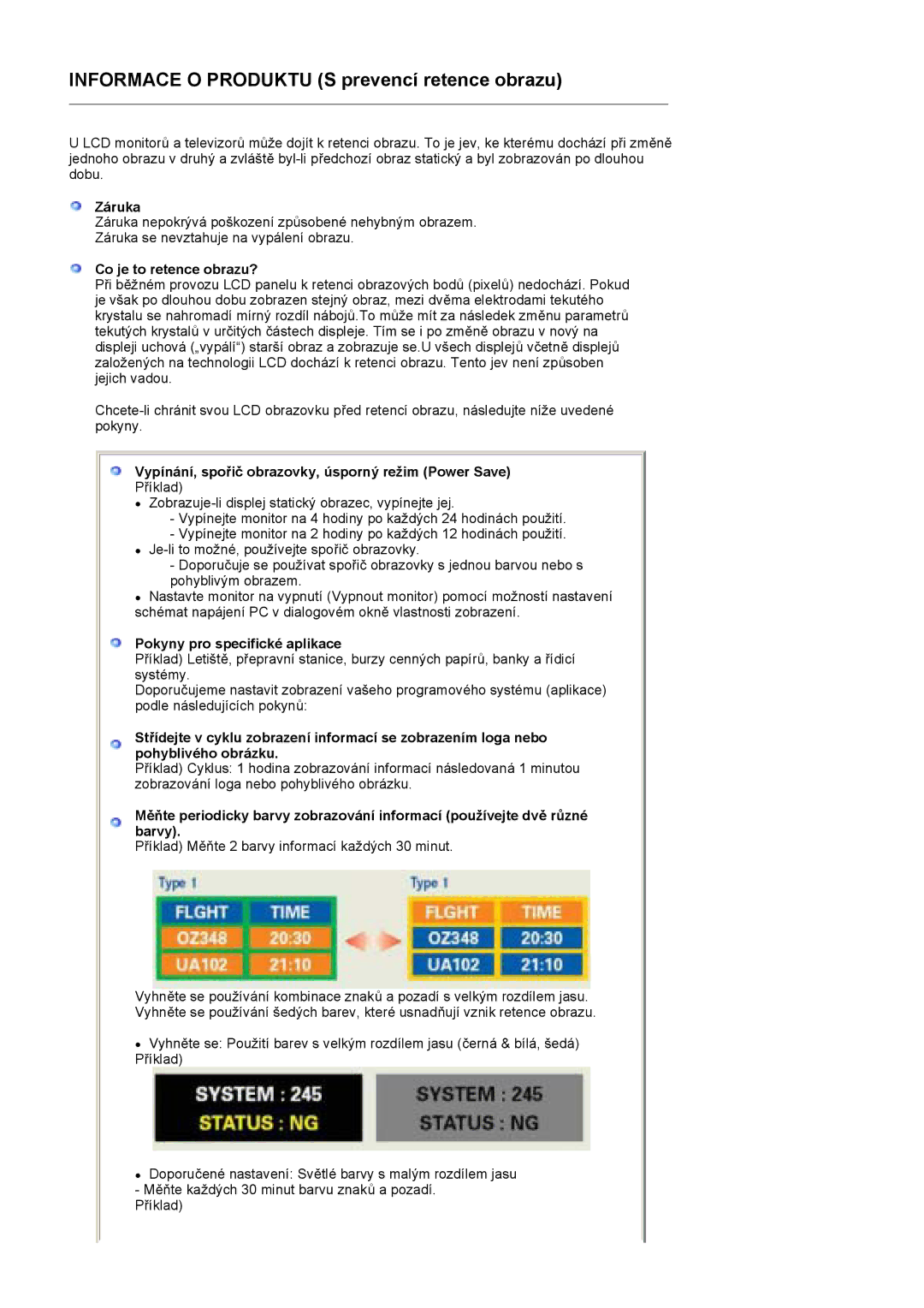 Samsung LS17HADKSX/EDC manual Záruka, Co je to retence obrazu?, Vypínání, spořič obrazovky, úsporný režim Power Save 
