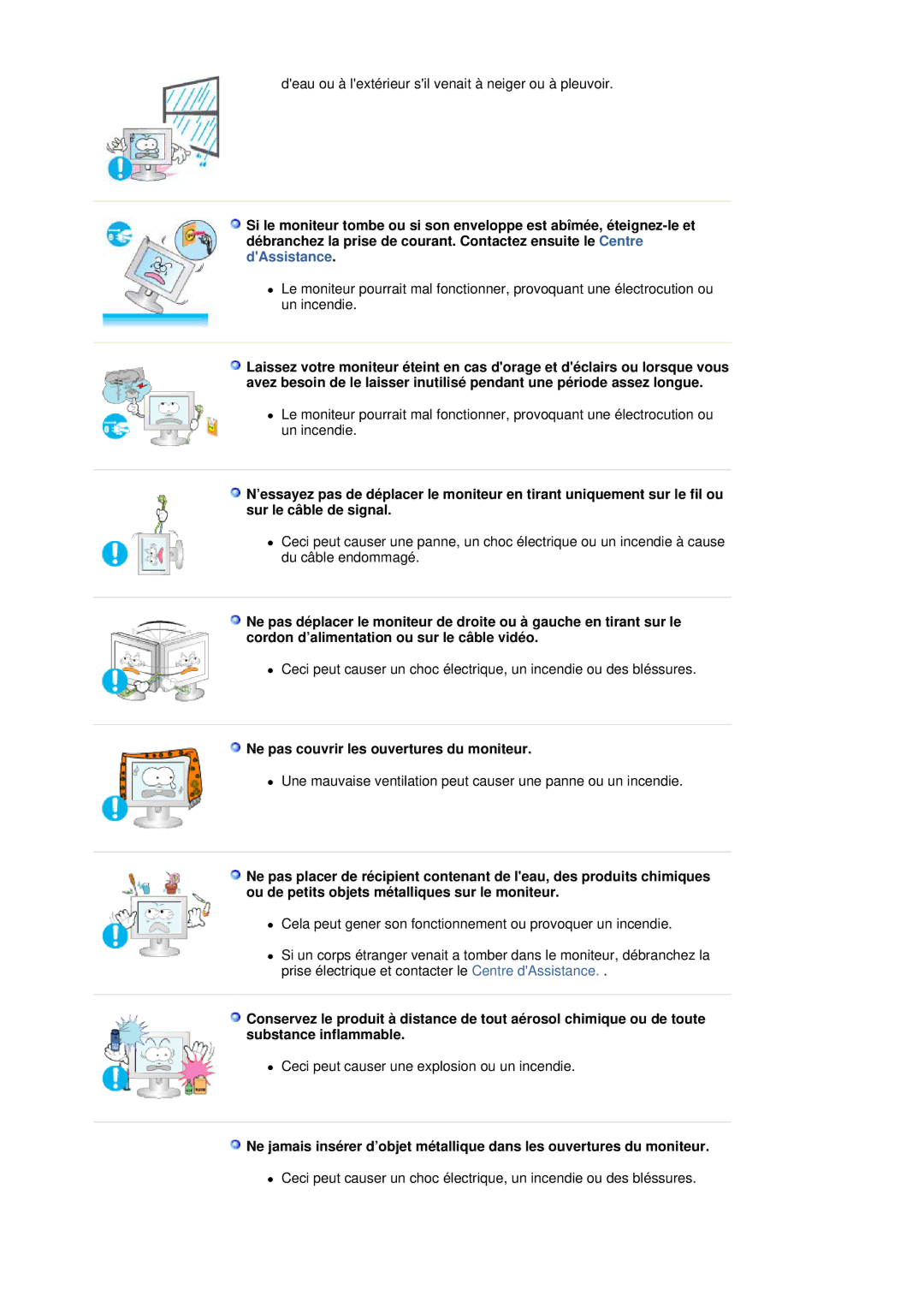 Samsung LS17HADKSX/EDC, LS19HADKSP/EDC, LS19HADKSE/EDC, LS19HADKS7/EDC manual Ne pas couvrir les ouvertures du moniteur 