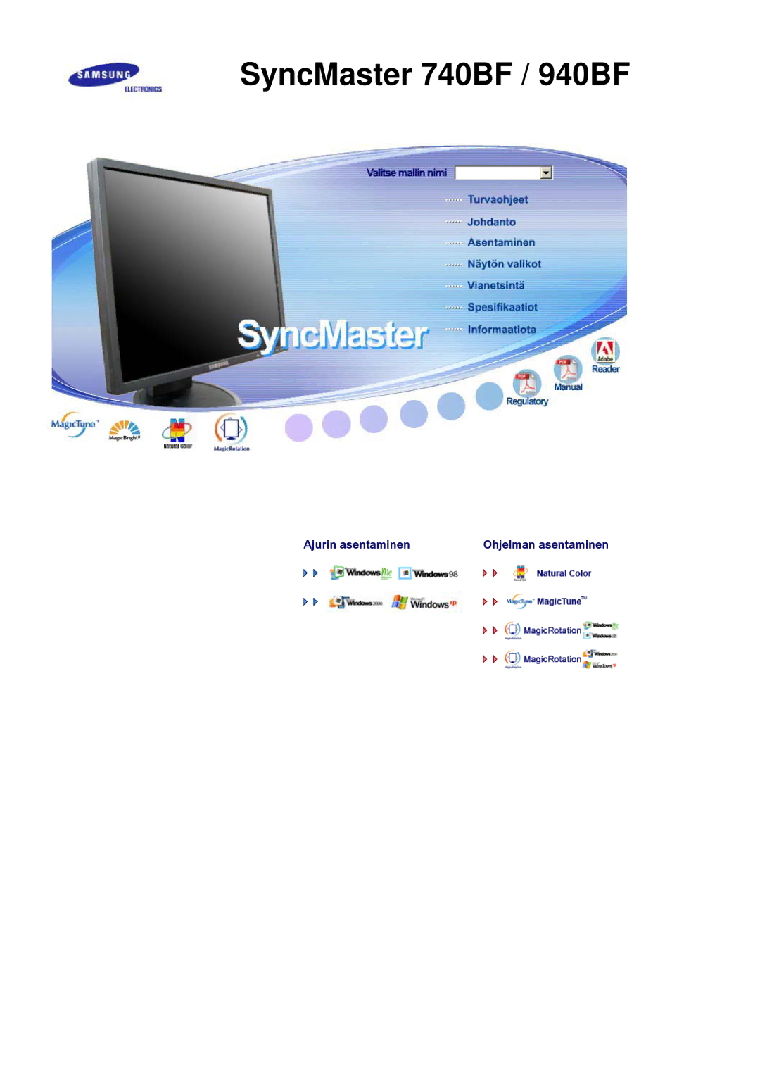 Samsung LS19HADKSP/EDC, LS19HADKSH/EDC, LS19HADKSE/EDC, LS17HADKSX/EDC, LS19HADKS7/EDC manual SyncMaster 740BF / 940BF 