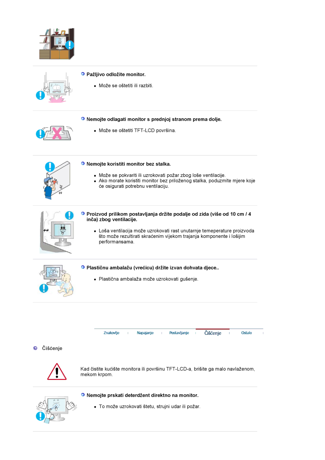 Samsung LS19HADKSP/EDC, LS19HADKSE/EDC, LS17HADKSX/EDC, LS19HADKS7/EDC, LS17HADKSH/EDC manual Čišćenje 