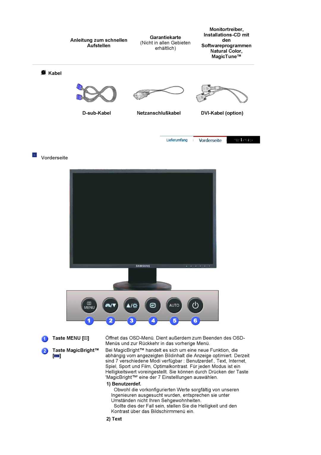 Samsung LS19HAKCSQ/EDC manual Vorderseite 