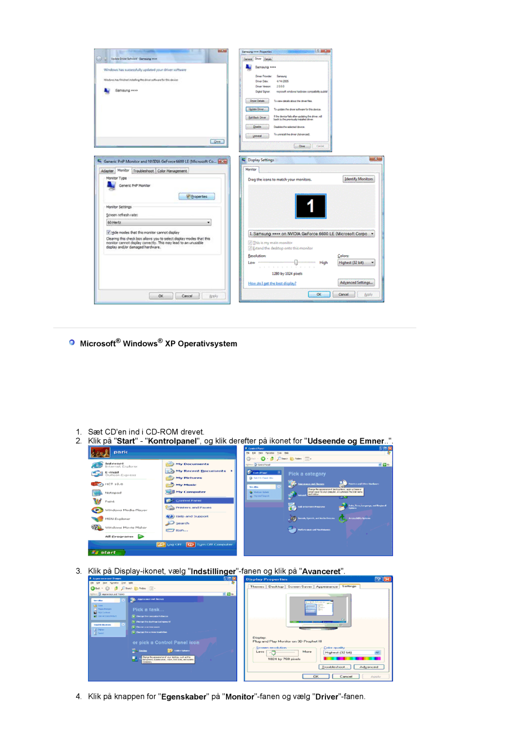 Samsung LS19HAKCSQ/EDC manual Microsoft Windows XP Operativsystem 