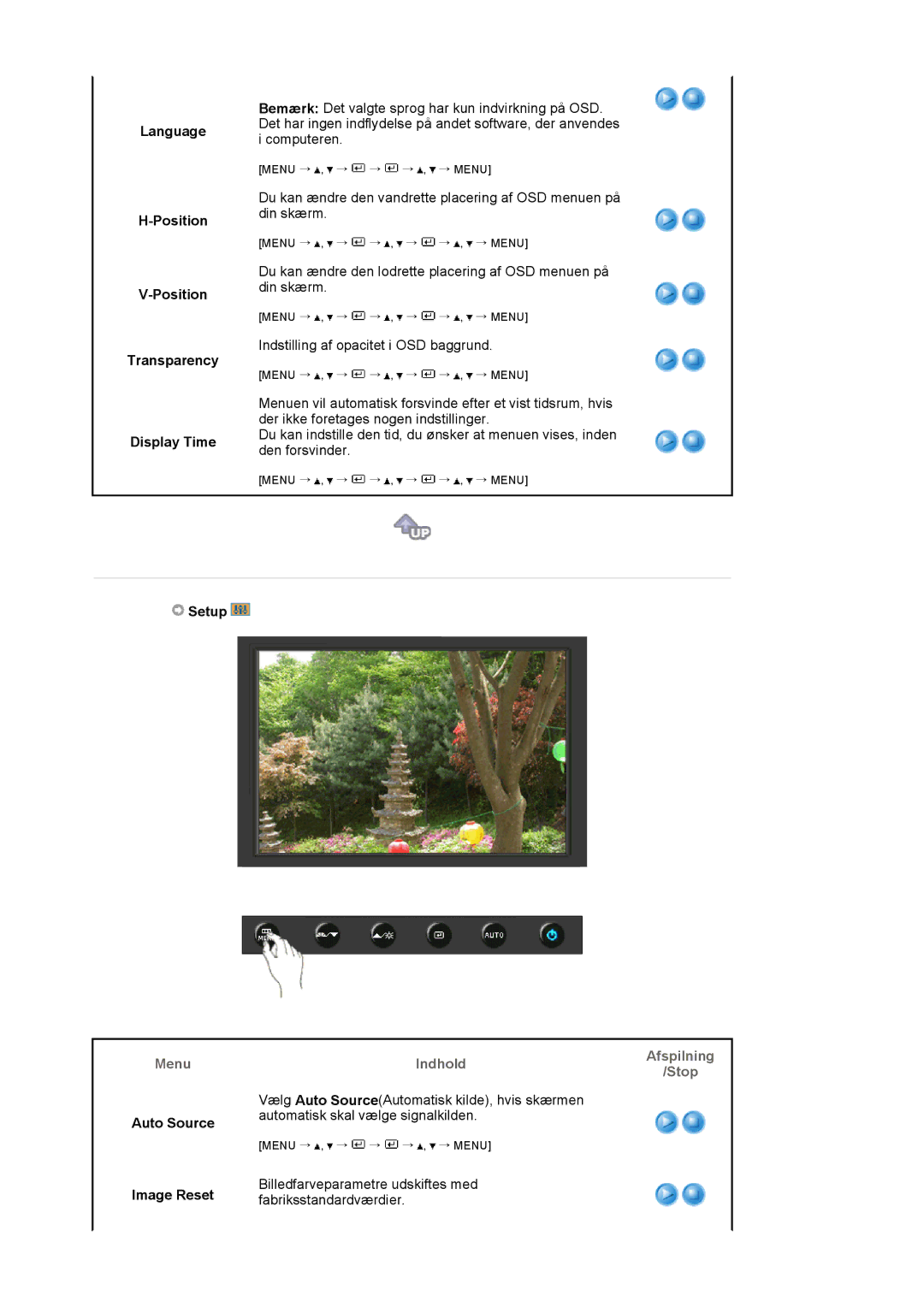 Samsung LS19HAKCSQ/EDC manual Language Position Transparency Display Time, Setup, Auto Source Image Reset 