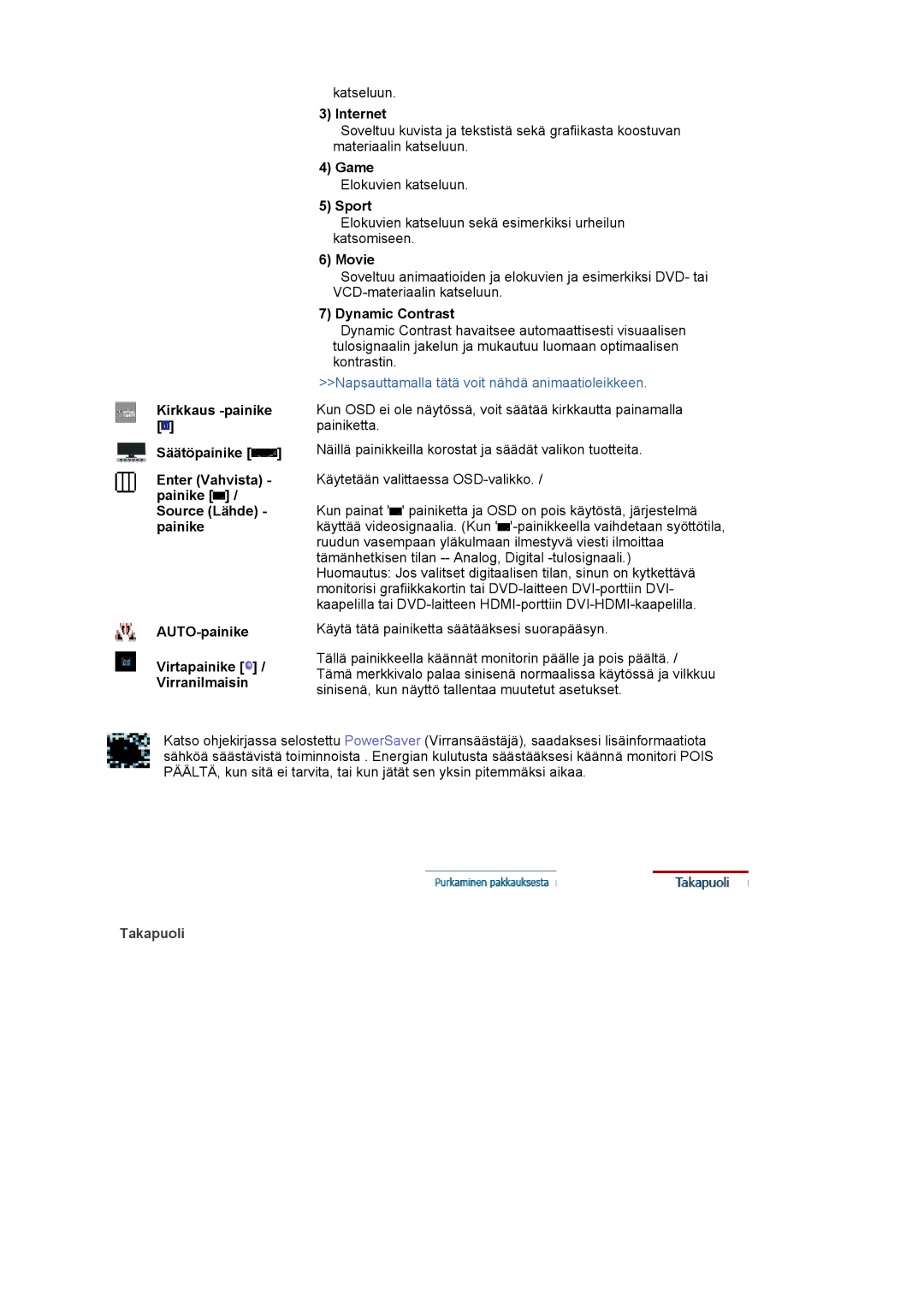 Samsung LS19HAKCSQ/EDC manual Takapuoli 