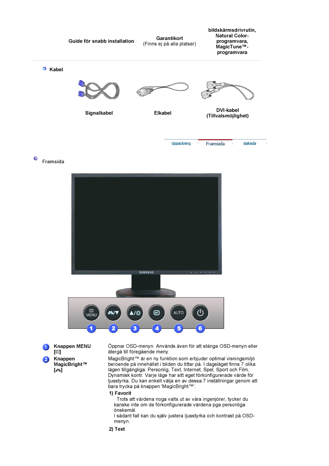 Samsung LS19HAKCSQ/EDC manual Framsida 