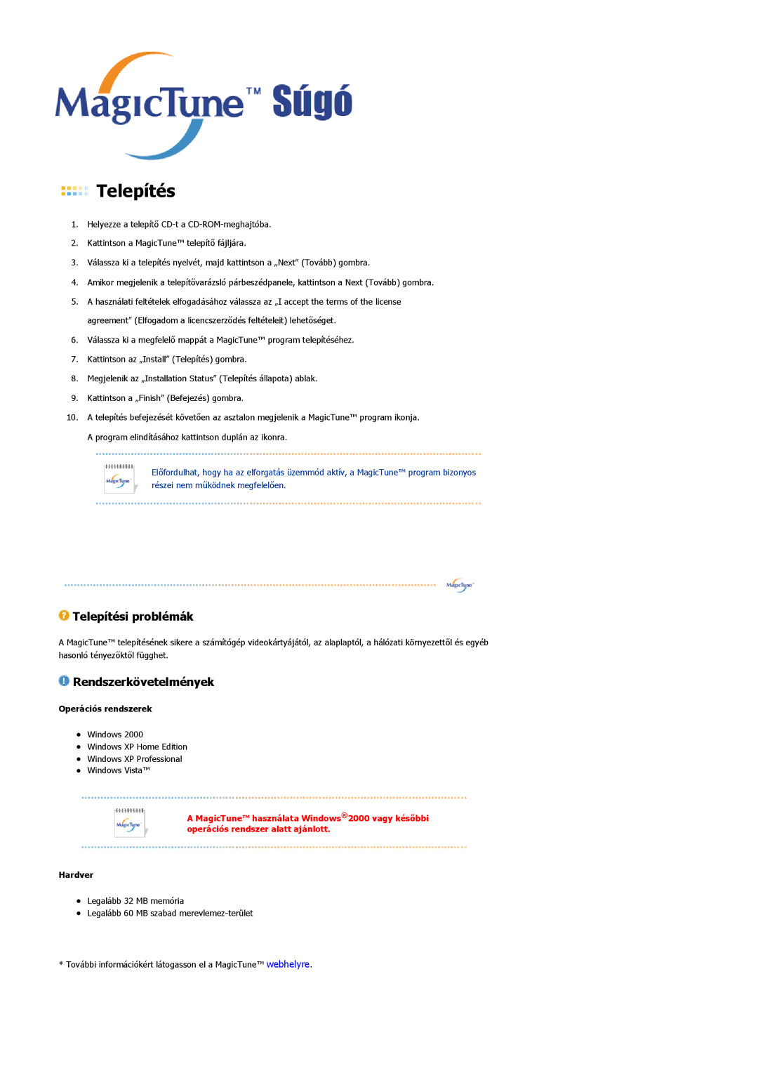 Samsung LS19HAKCSQ/EDC manual Telepítés 