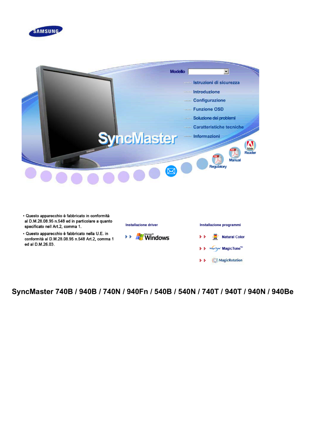 Samsung LS17HABTS7/EDC, LS19HABTS7/EDC, MJ19BSTBV/EDC, LS19HABTBV/EDC manual TreiberinstallationProgramminstallation 