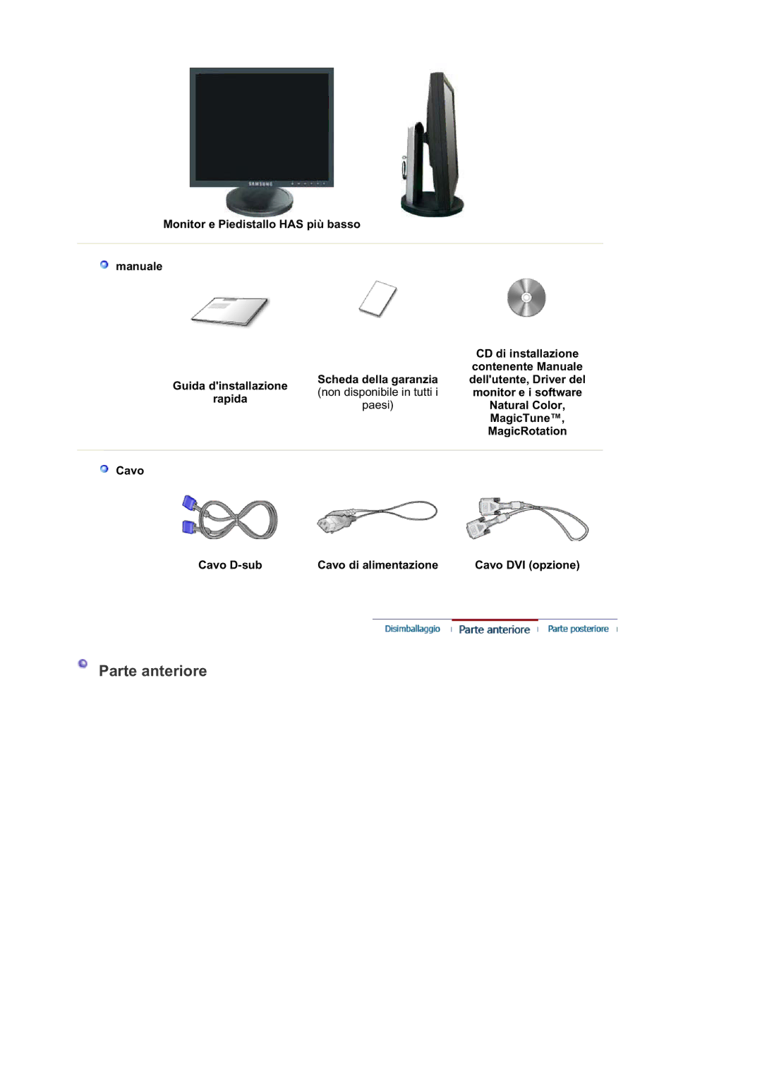 Samsung LS17HAAKSMXSE, LS19HALKSB/EDC, LS17HATTSQ/EDC, LS15HAAKS/EDC, LS17HAAES/EDC, MJ19BSTSQ/EDC manual Parte anteriore 