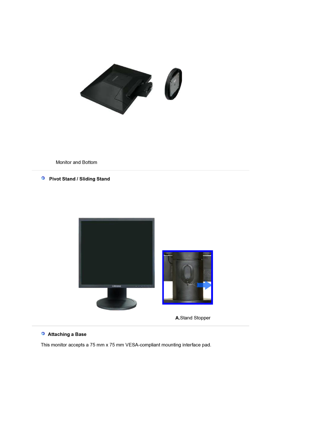 Samsung LS19HALKSZ/EDC manual Attaching a Base 