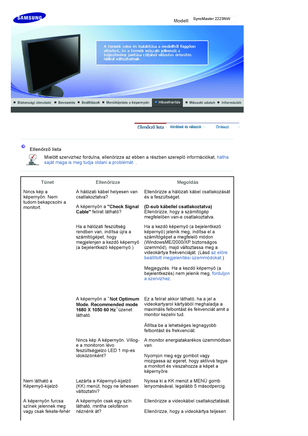 Samsung LS22HANKSUEDC, LS19HANKSHEDC, LS20HANKSHEDC, LS19HANKBDHEDC manual SyncMaster 2223NW 