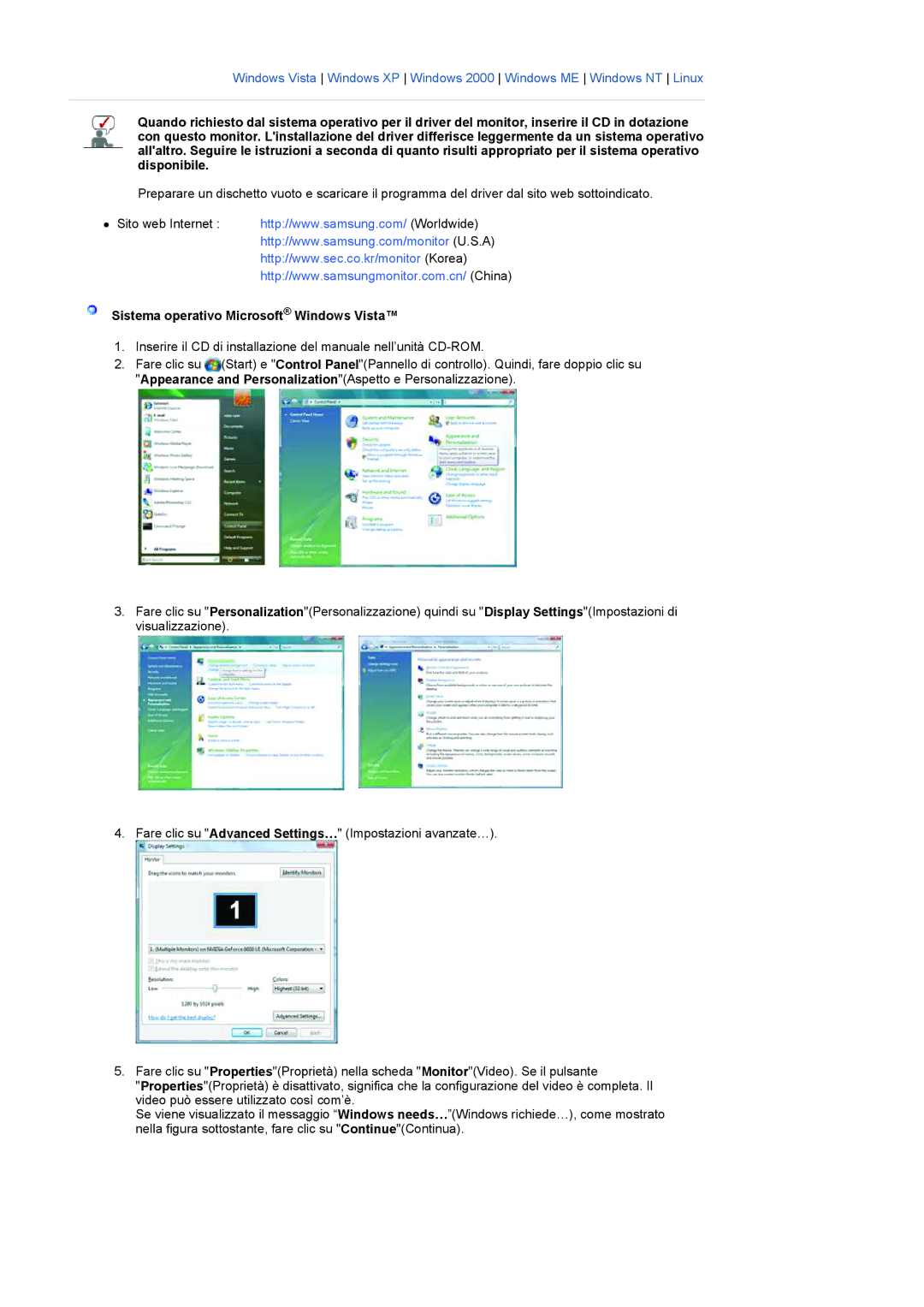 Samsung LS22HANKSUEDC, LS19HANKSHEDC, LS20HANKSHEDC, LS19HANKSUEDC manual Sistema operativo Microsoft Windows Vista 