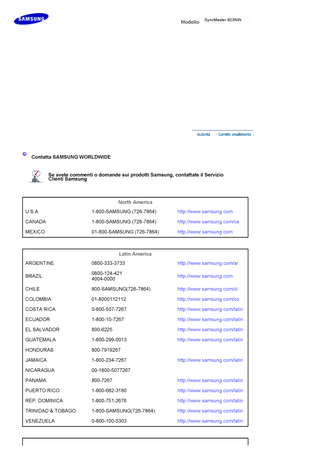 Samsung LS20HANKSHEDC, LS19HANKSHEDC, LS22HANKSUEDC, LS19HANKSUEDC manual North America, Latin America 