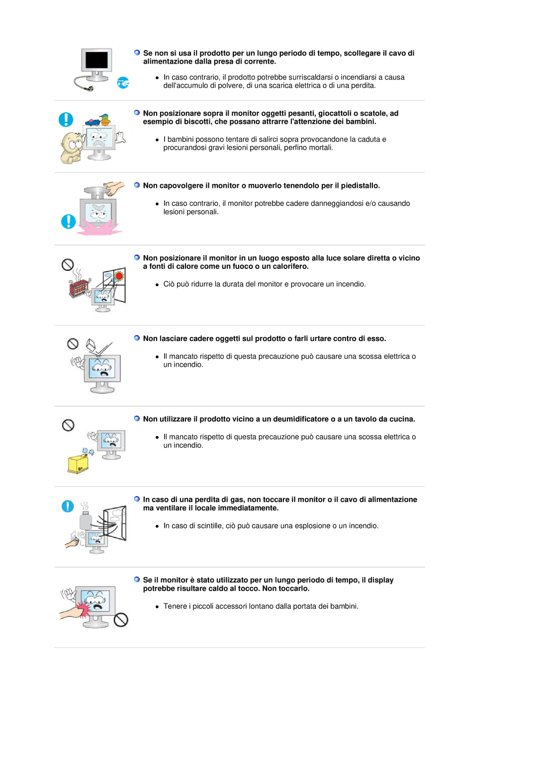 Samsung LS22HANKSUEDC, LS19HANKSHEDC, LS20HANKSHEDC manual Tenere i piccoli accessori lontano dalla portata dei bambini 