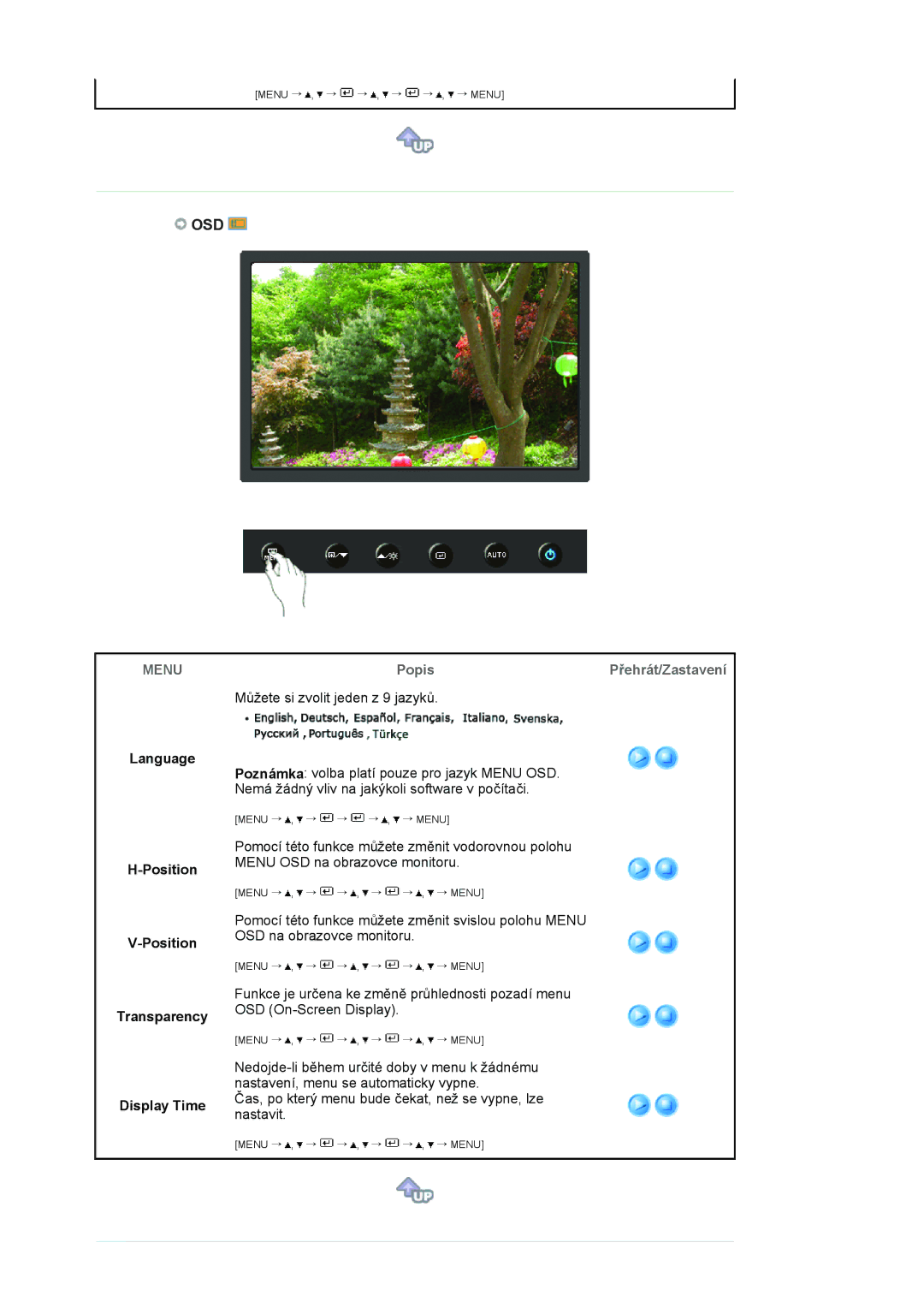 Samsung LS19HANKSHEDC, LS22HANKSUEDC, LS20HANKSHEDC manual Language Position, Position Transparency Display Time 