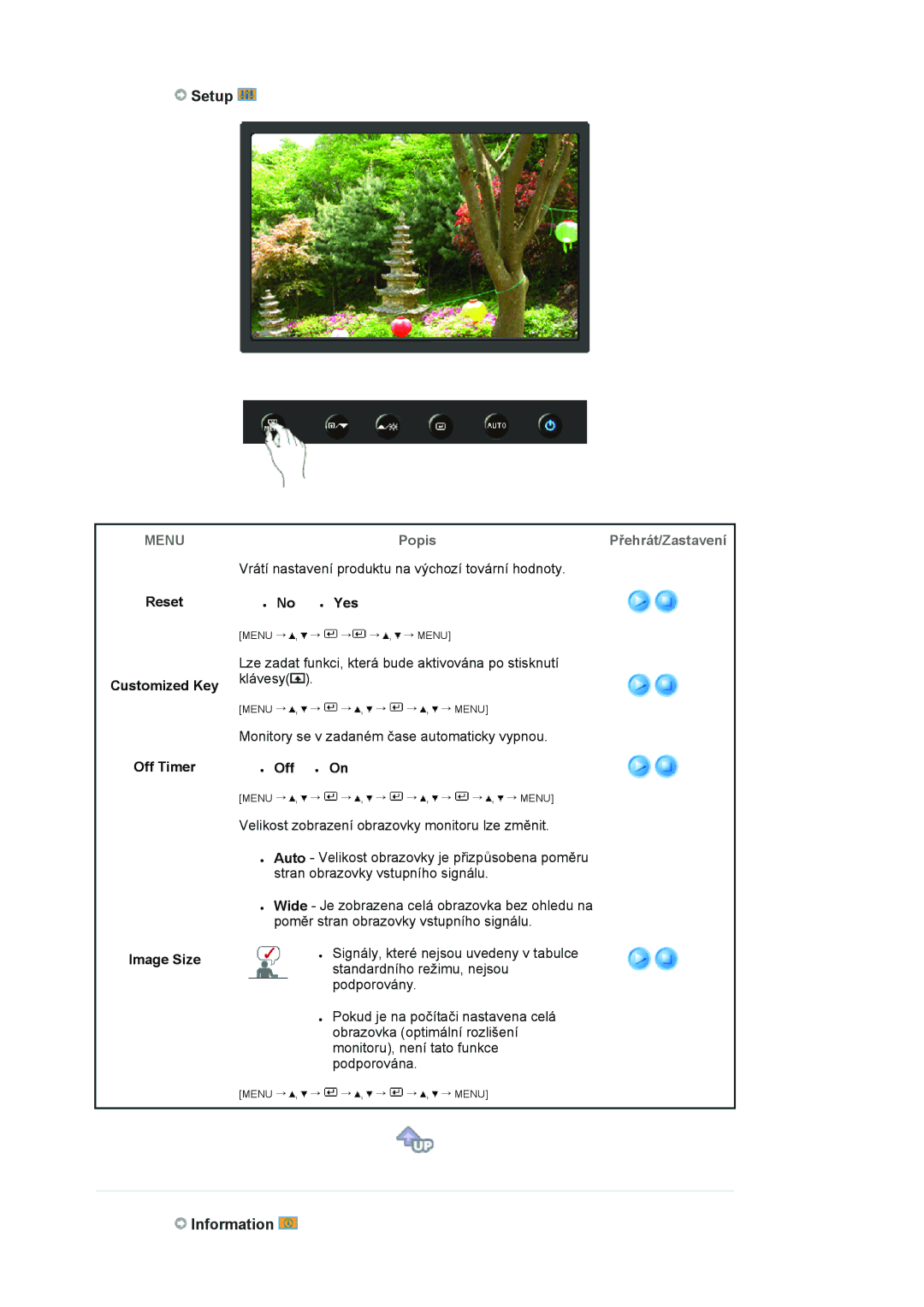 Samsung LS22HANKSUEDC, LS19HANKSHEDC, LS20HANKSHEDC manual Yes, Off Timer Image Size, Off z On, Reset 