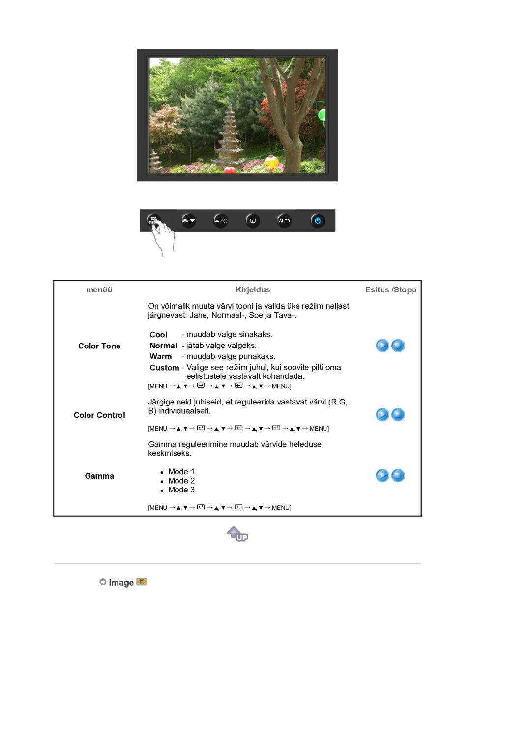 Samsung LS19HANKSM/EDC manual Image, Color Tone Color Control Gamma 