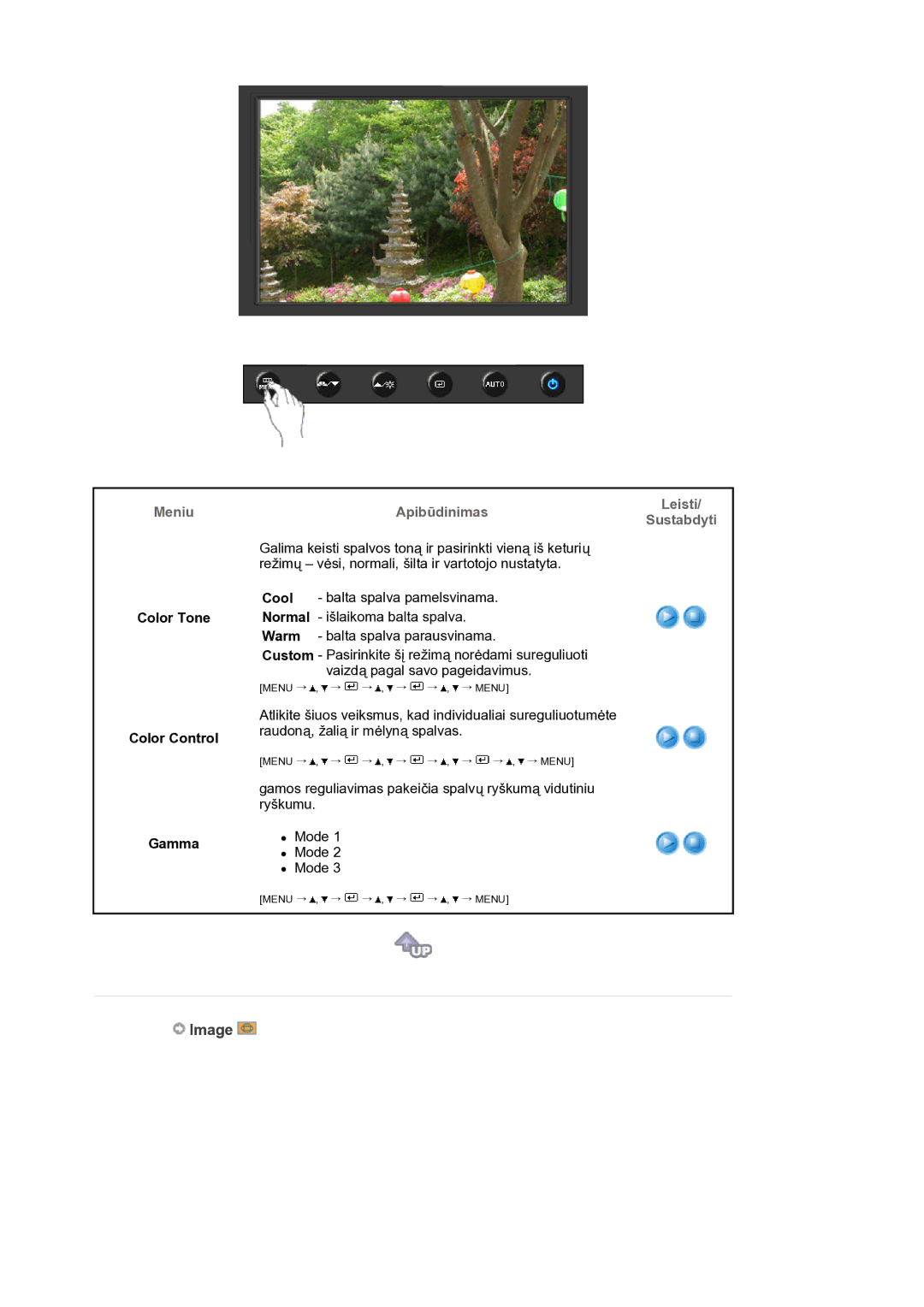 Samsung LS19HANKSM/EDC manual Image, Color Tone Color Control Gamma, Cool Normal Warm 