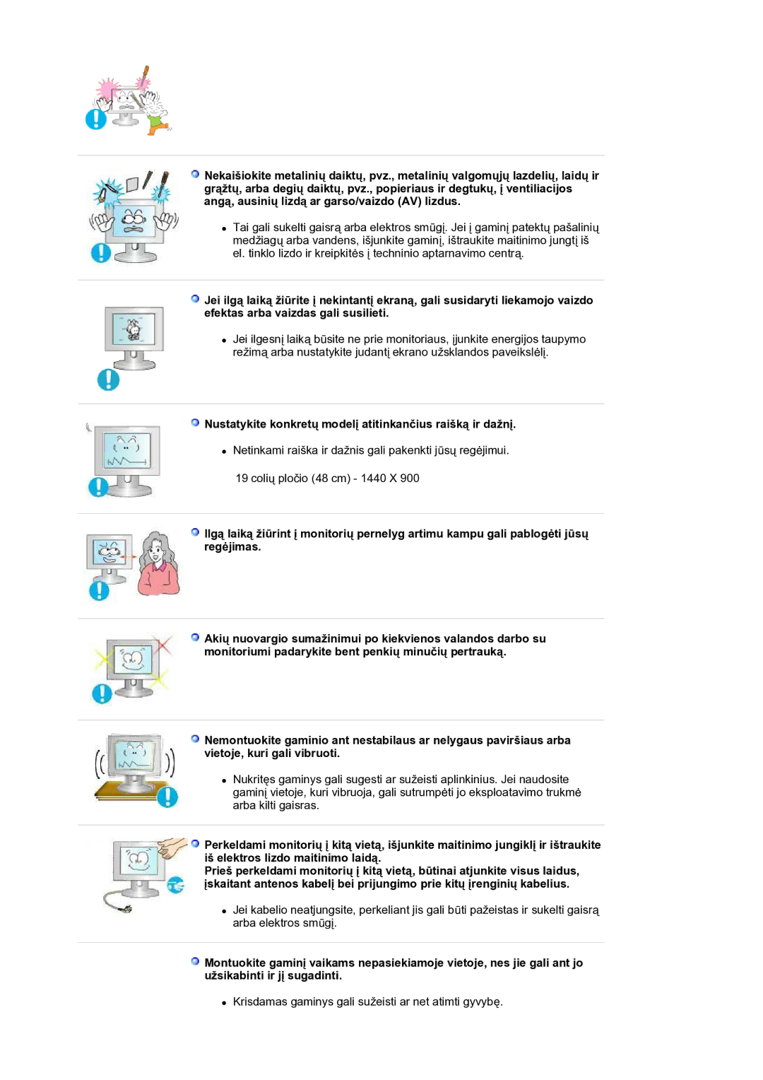 Samsung LS19HANKSM/EDC manual Nustatykite konkretų modelį atitinkančius raišką ir dažnį 