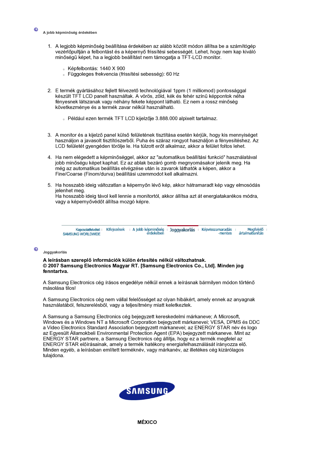 Samsung LS19HANKSM/EDC manual México 