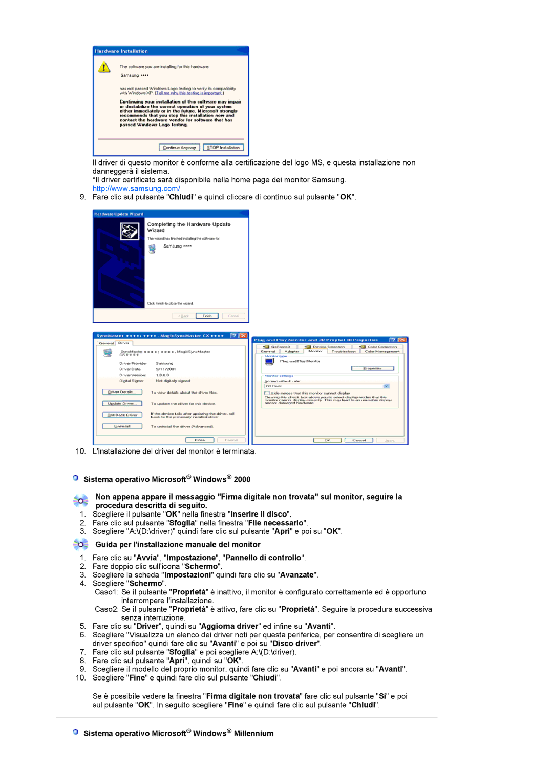 Samsung LS19HANSSB/EDC, LS17HANSS/EDC, LS17HANSS/CLT, LS19HANSSB/CLT manual Sistema operativo Microsoft Windows Millennium 