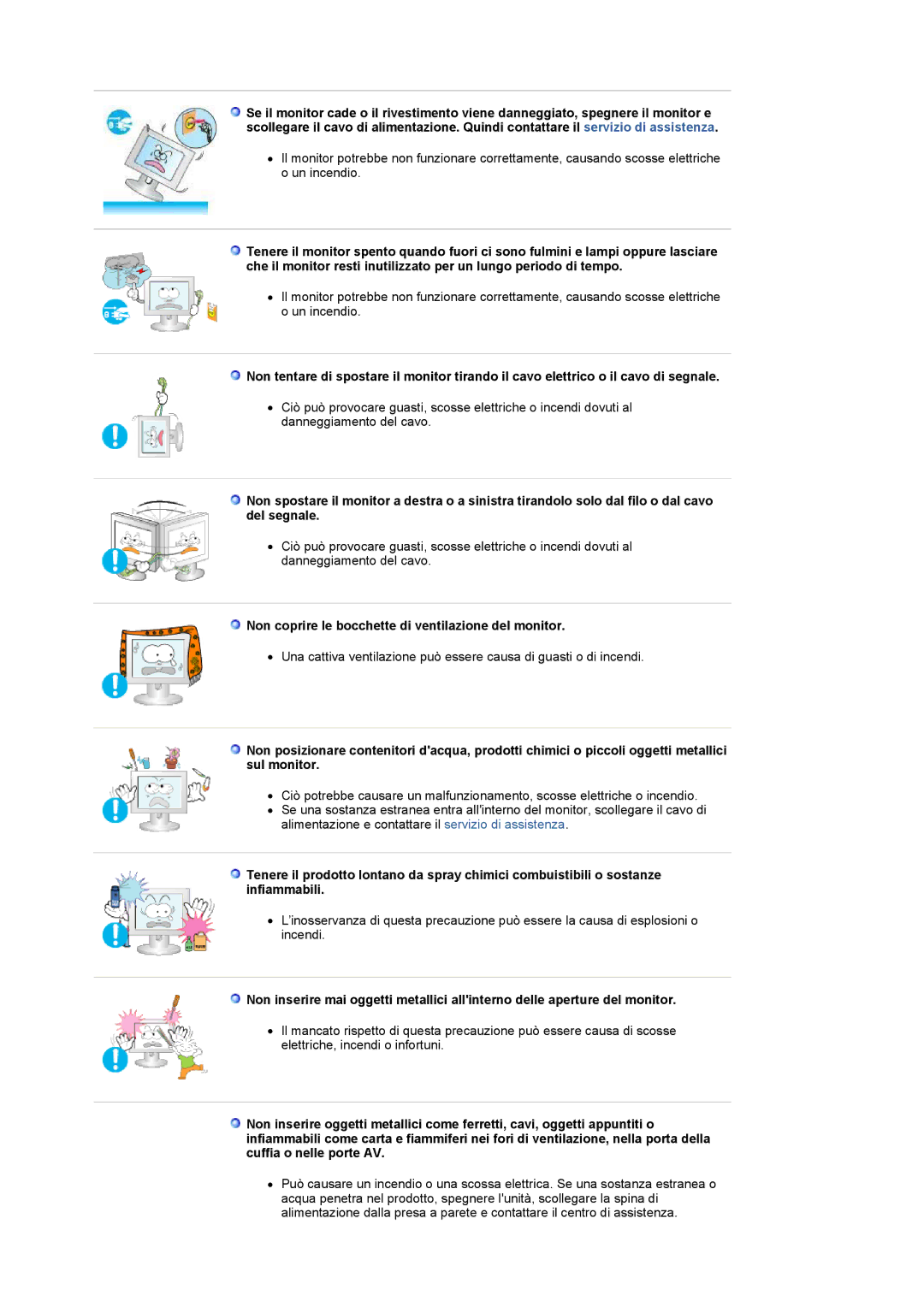 Samsung LS19HANSSB/CLT, LS19HANSSB/EDC, LS17HANSS/EDC, LS17HANSS/CLT Non coprire le bocchette di ventilazione del monitor 