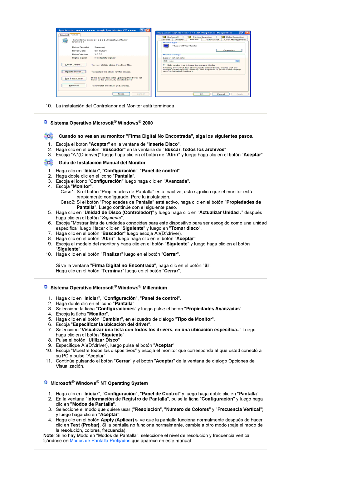 Samsung LS19HANSSB/EDC, LS17HANSS/EDC manual Microsoft Windows NT Operating System 