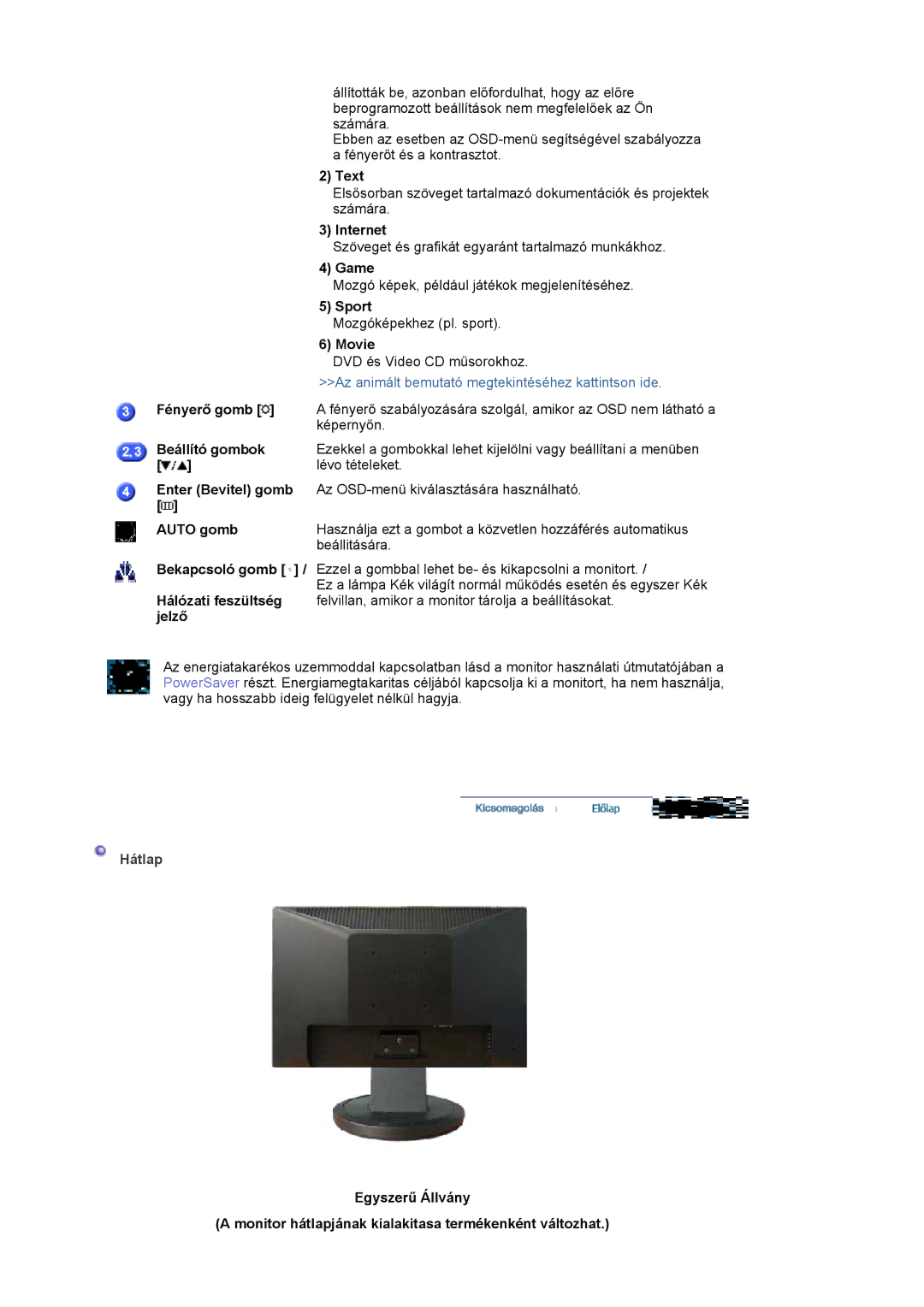 Samsung LS19HANSSB/EDC, LS17HANSS/EDC manual Hátlap 