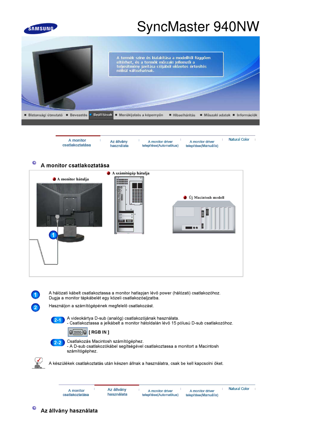 Samsung LS19HANSSB/EDC, LS17HANSS/EDC manual SyncMaster 940NW 