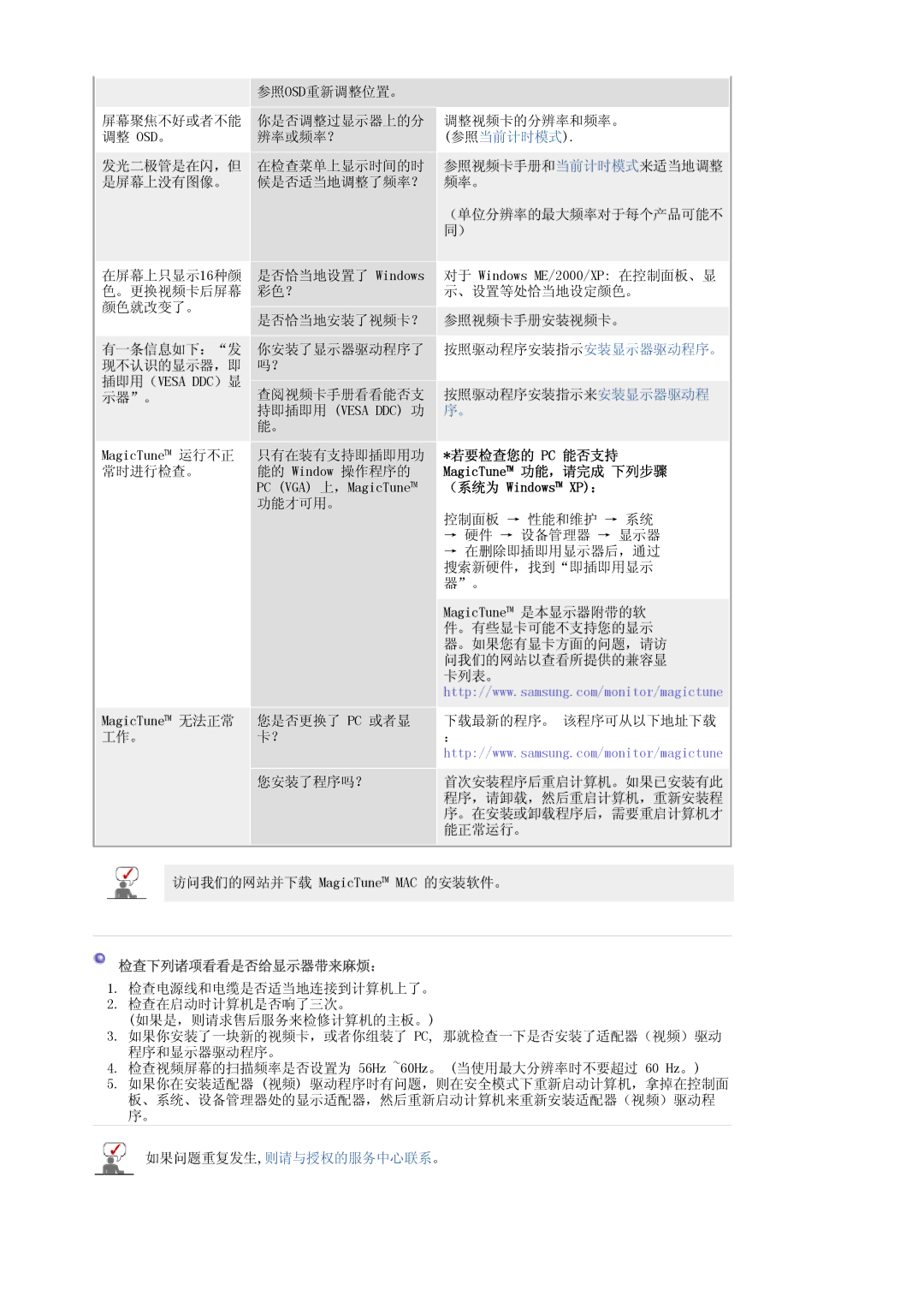 Samsung LS17HANSS/EDC, LS19HANSSB/EDC manual 若要检查您的 Pc 能否支持, MagicTune 功能，请完成 下列步骤, （系统为 Windows XP： 