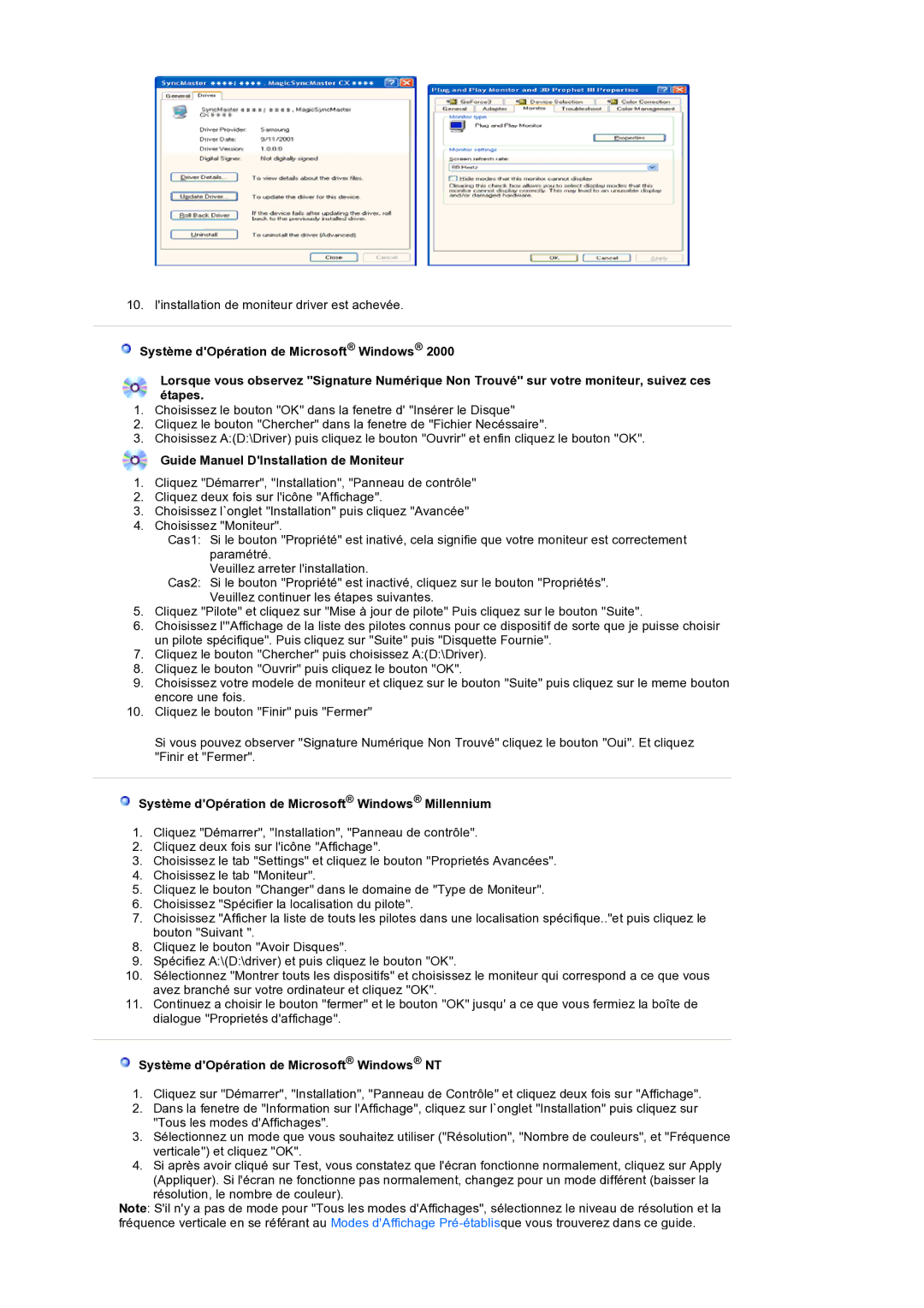 Samsung LS19HANSSB/EDC manual Guide Manuel DInstallation de Moniteur 