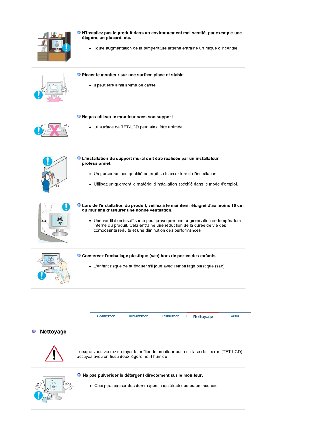 Samsung LS19HANSSB/EDC manual Nettoyage 