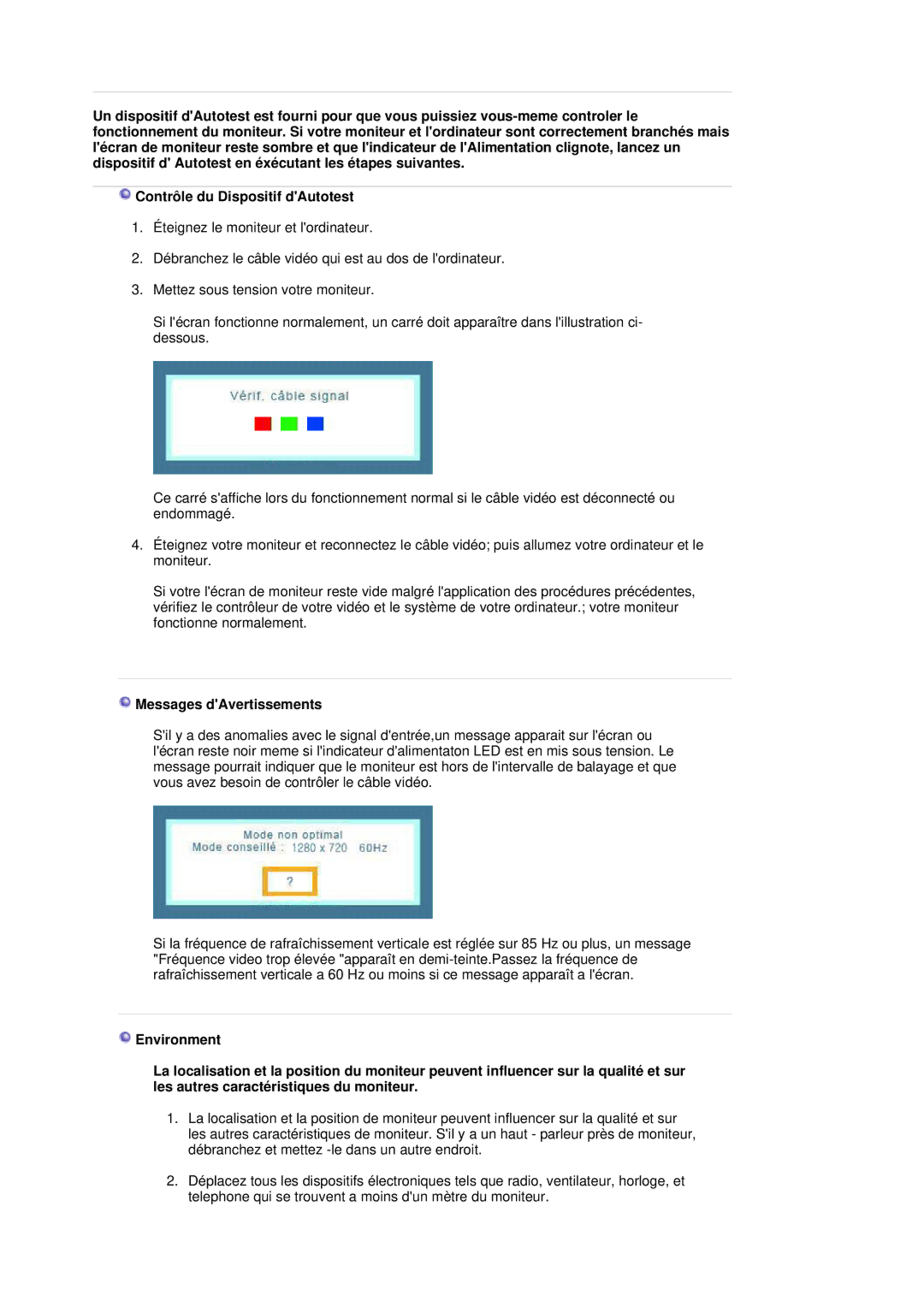 Samsung LS19HANSSB/EDC manual Messages dAvertissements 