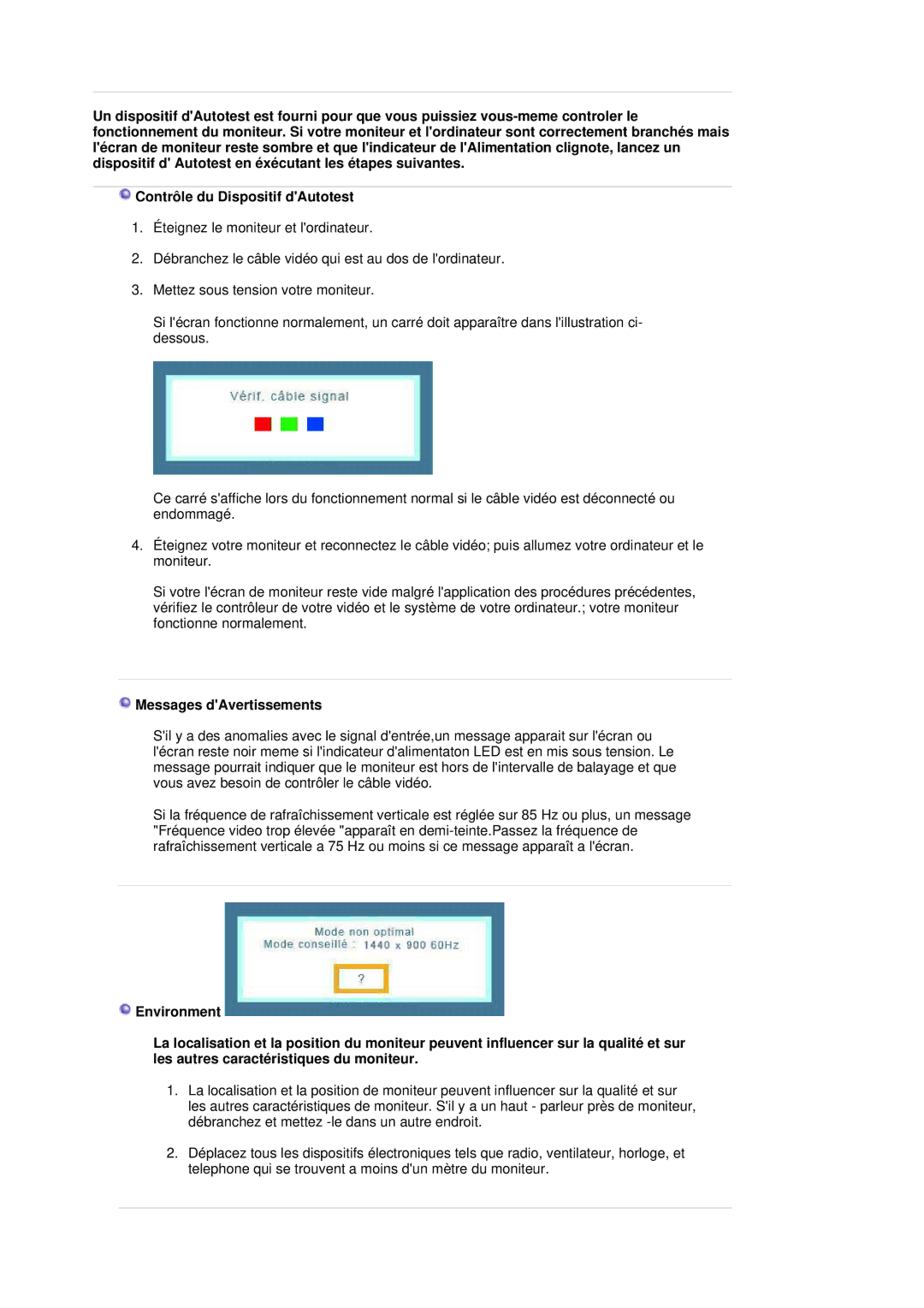 Samsung LS19HANSSB/EDC manual Messages dAvertissements 