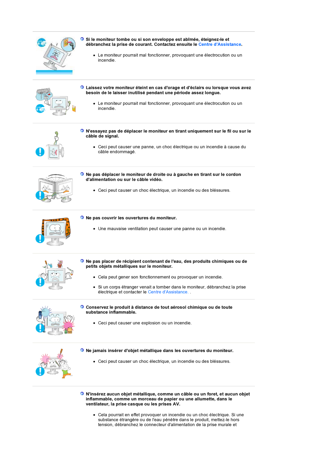 Samsung LS19HANSSB/EDC manual Ne pas couvrir les ouvertures du moniteur 