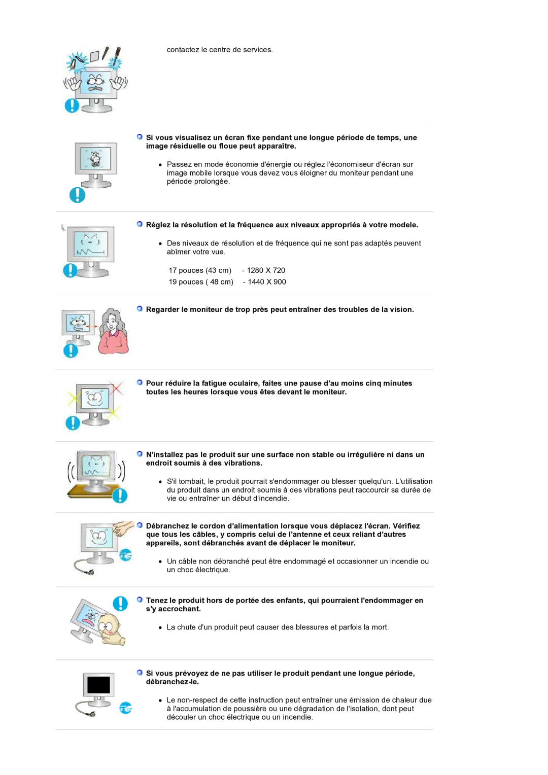 Samsung LS19HANSSB/EDC manual Contactez le centre de services 