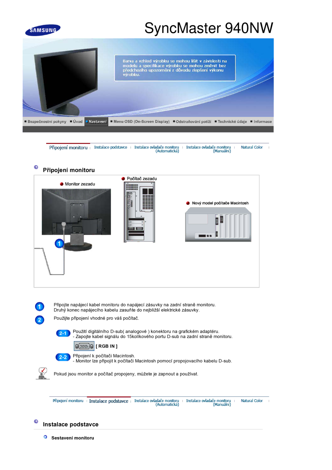 Samsung LS19HANSSB/EDC manual SyncMaster 940NW 