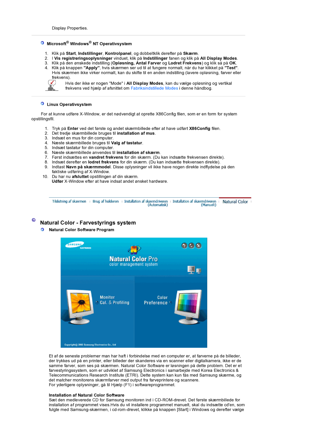 Samsung LS19HANSSB/EDC manual Display Properties 