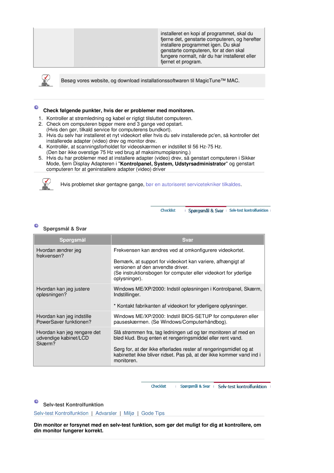 Samsung LS19HANSSB/EDC manual Spørgsmål Svar 