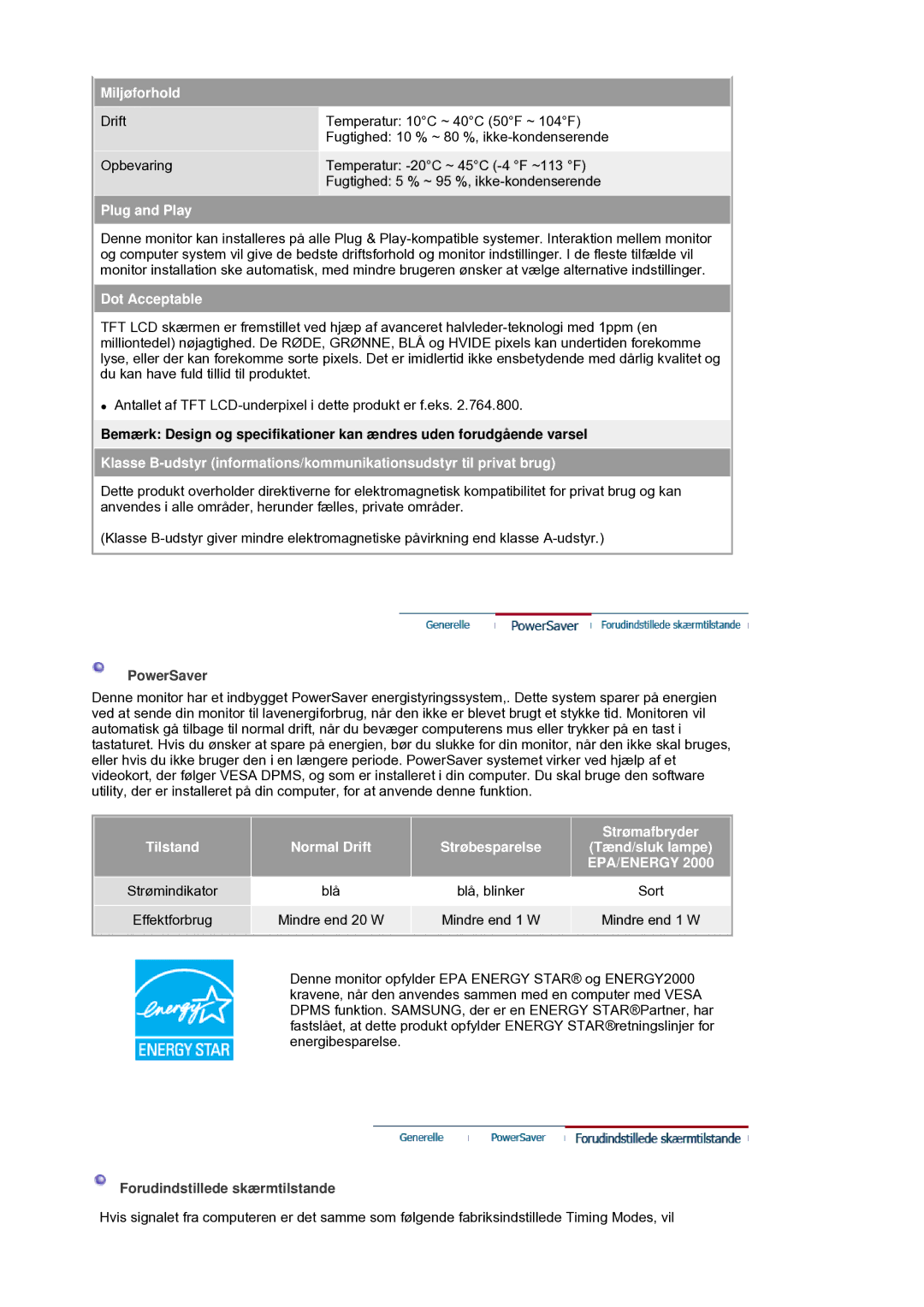 Samsung LS19HANSSB/EDC manual Epa/Energy 