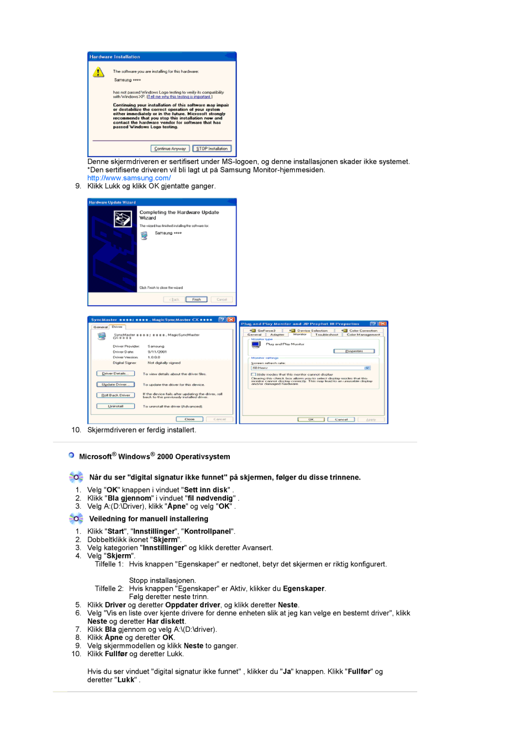 Samsung LS19HANSSB/EDC manual Klikk Bla gjennom i vinduet fil nødvendig 