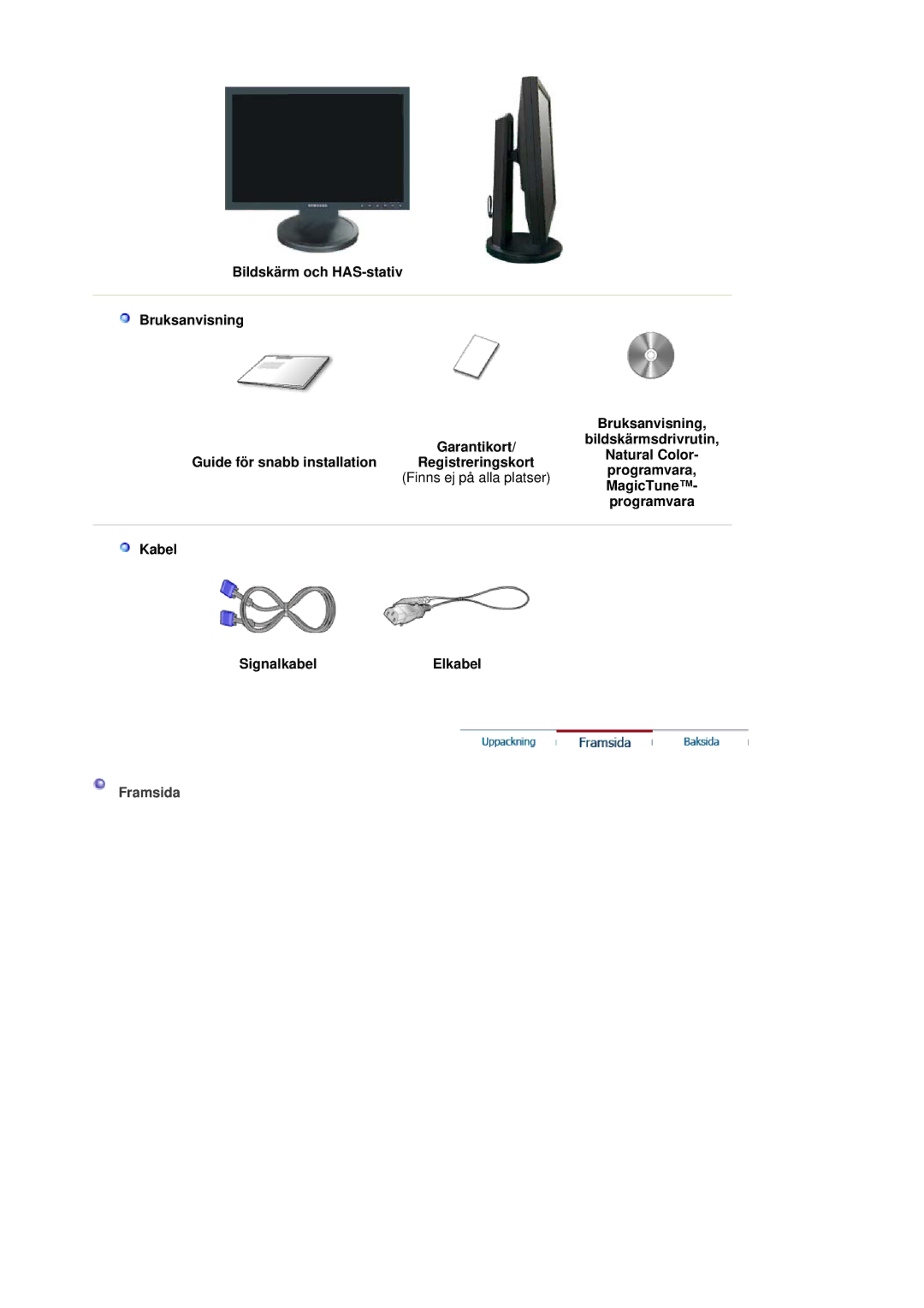 Samsung LS19HANSSB/EDC manual Framsida 