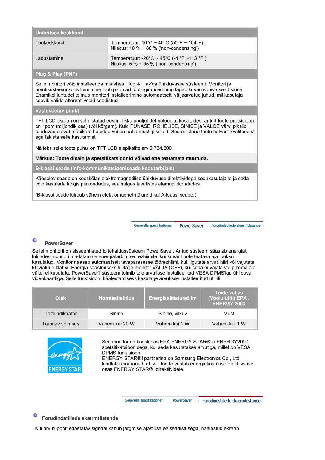 Samsung LS19HANSSB/EDC manual Energy 