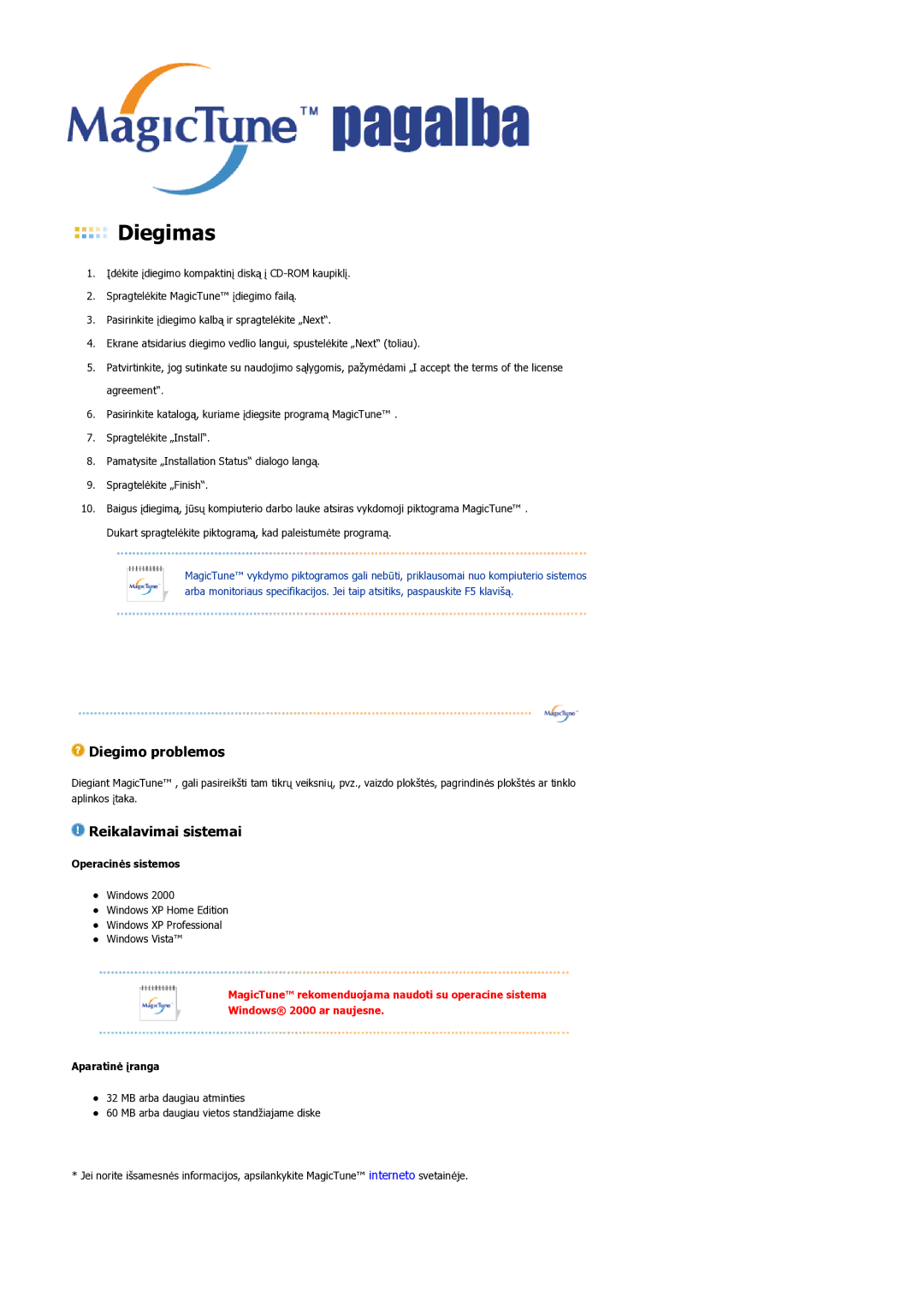 Samsung LS19HANSSB/EDC manual Diegimas 