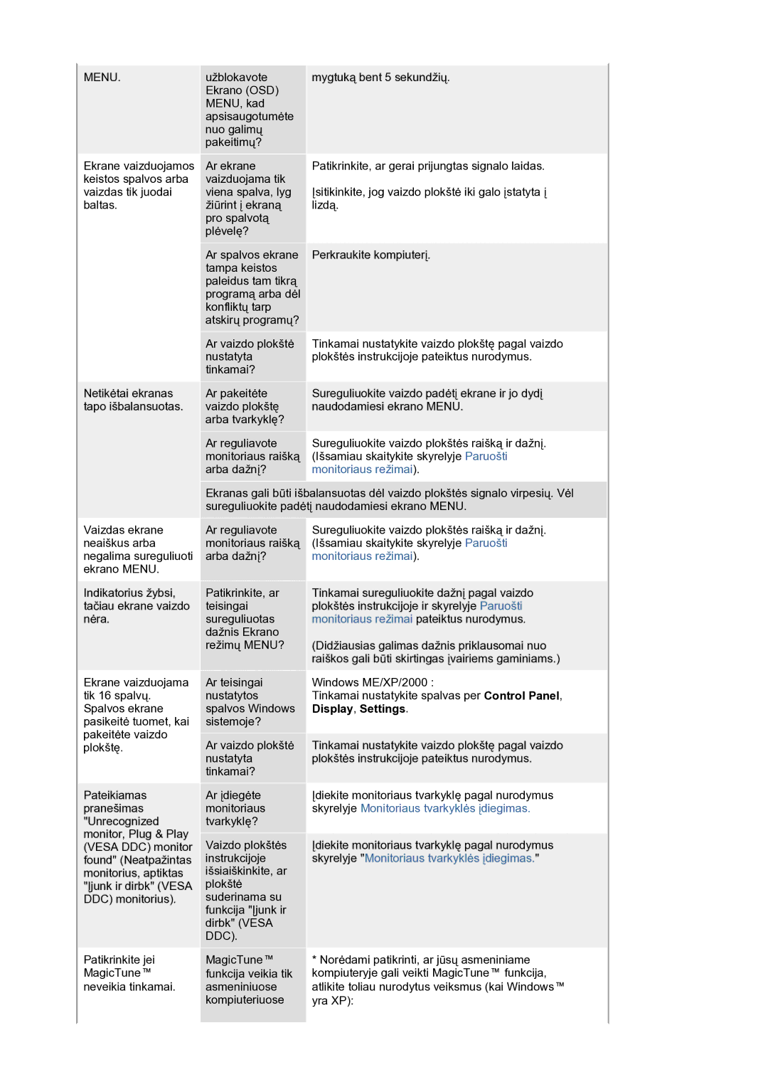 Samsung LS19HANSSB/EDC manual Menu, Display, Settings 