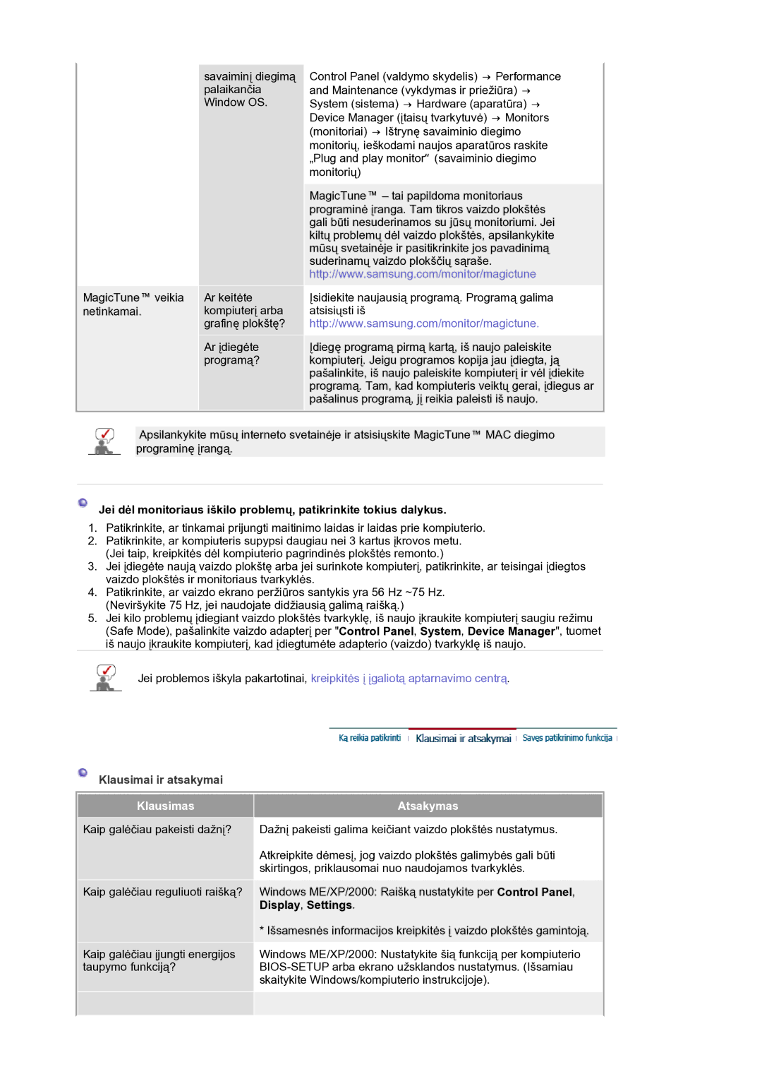 Samsung LS19HANSSB/EDC manual Savaiminį diegimą palaikančia Window OS 