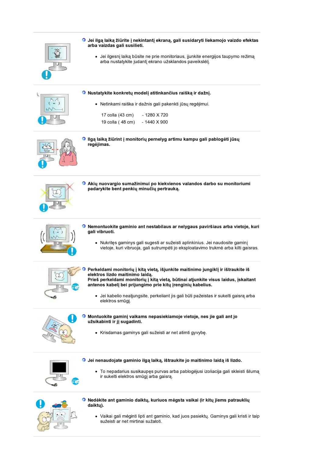 Samsung LS19HANSSB/EDC manual Nustatykite konkretų modelį atitinkančius raišką ir dažnį 