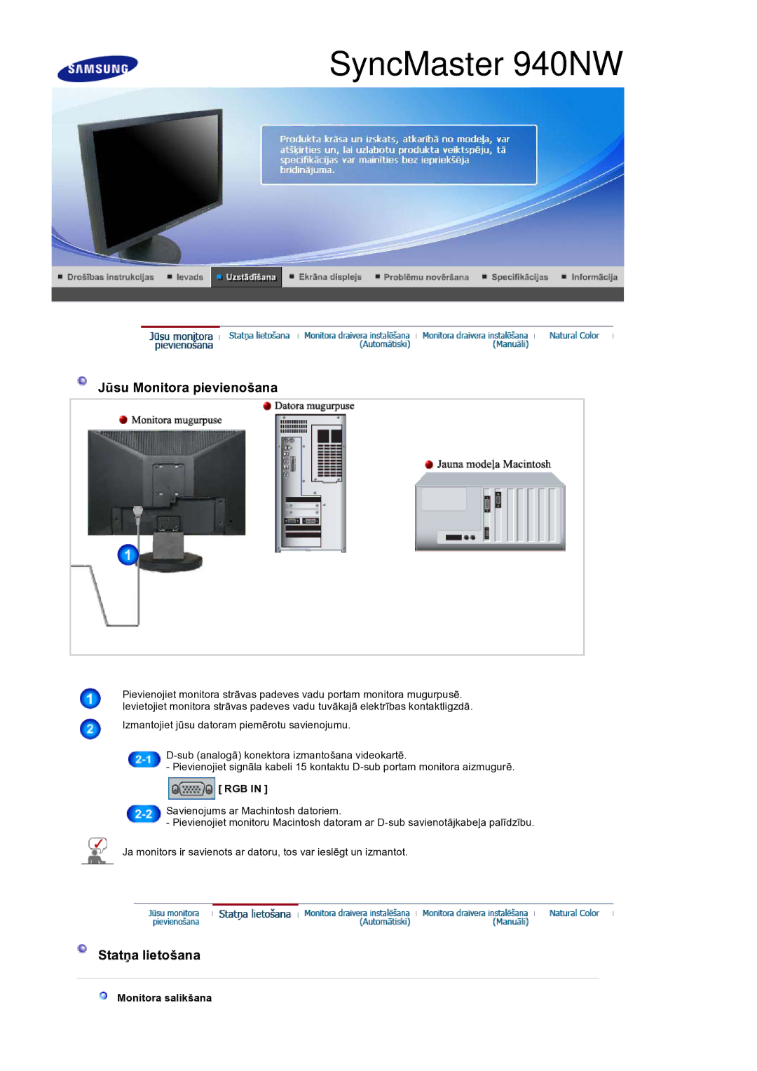 Samsung LS19HANSSB/EDC manual SyncMaster 940NW 