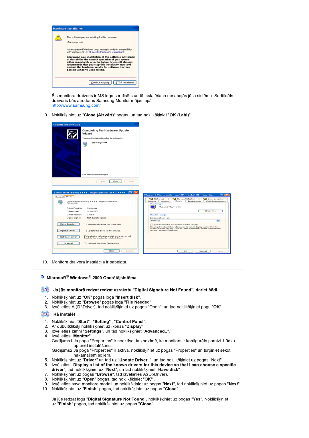 Samsung LS19HANSSB/EDC manual Kā instalēt 