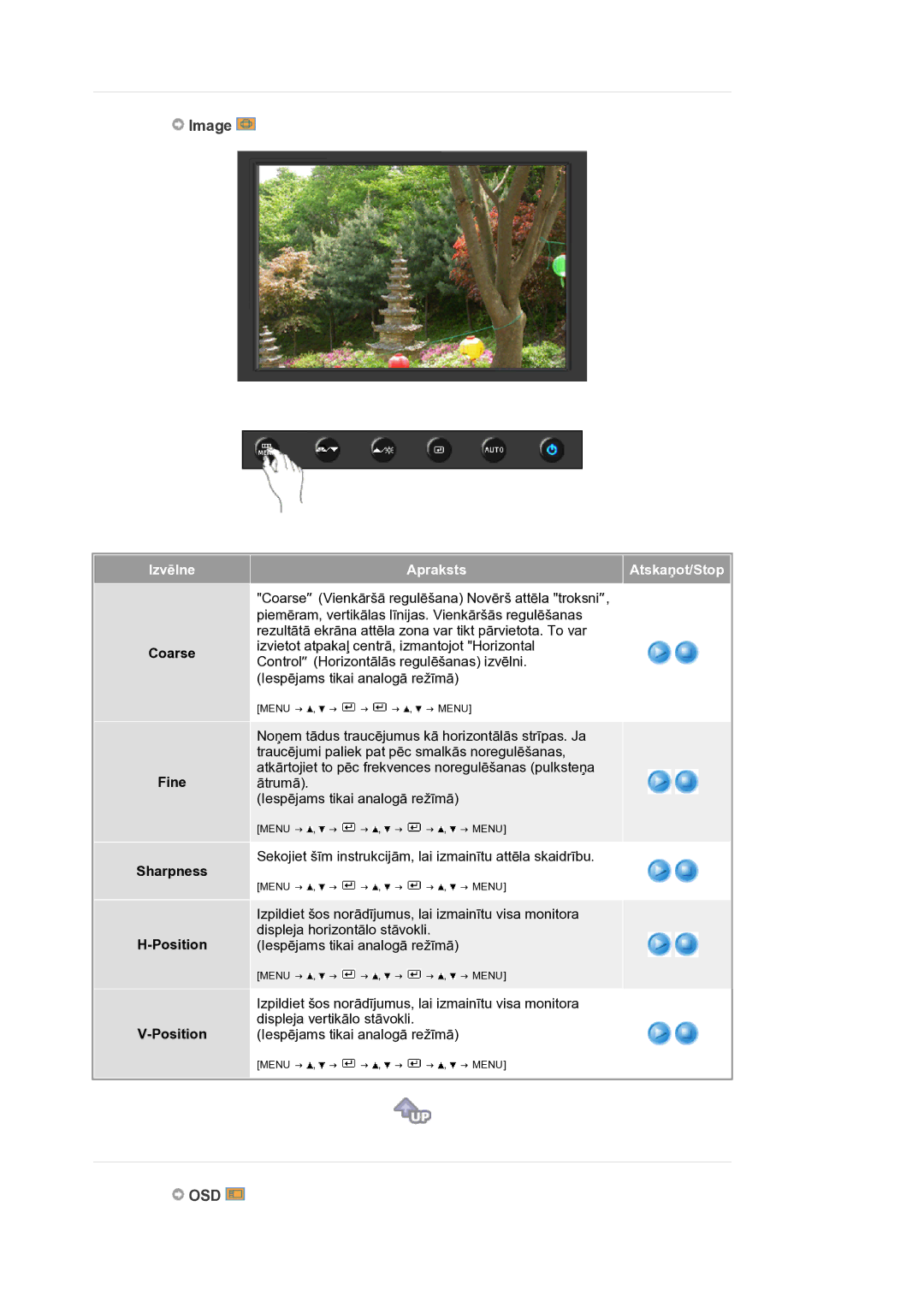 Samsung LS19HANSSB/EDC manual Coarse, Fine Sharpness Position 