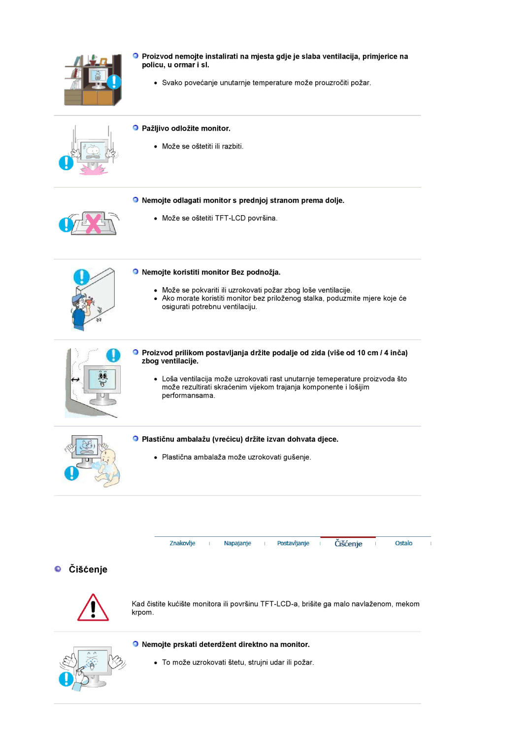 Samsung LS19HANSSB/EDC manual Čišćenje 